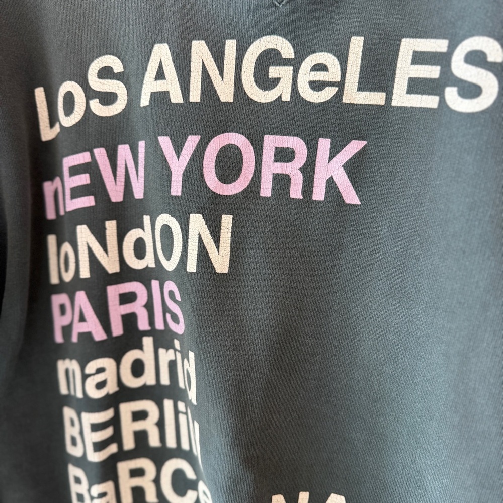 Anine Bing City Love Graphic Sweatshirt Charcoal Gray Pullover Womens XS - Picture 3 of 8